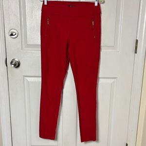 Apt. 9 Bright Red Stretchy Dress Pants Size 8 Pull on dressy valentines patriot